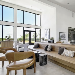 lounge with colorful decor